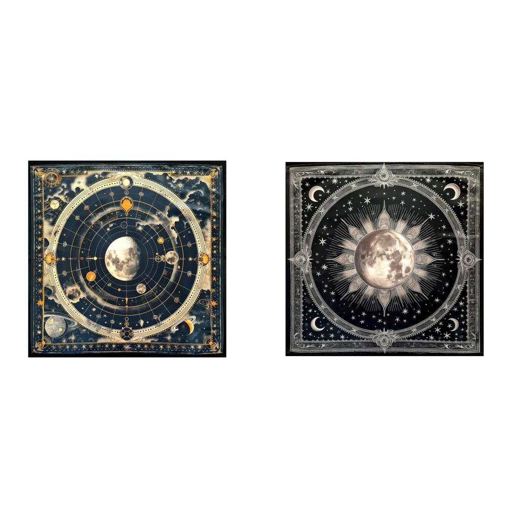 Square Divinations Tapestry Moon Planet Astrology Tablecloth Tarot Tablecloth Table Cloth Witchcrafts Supplies