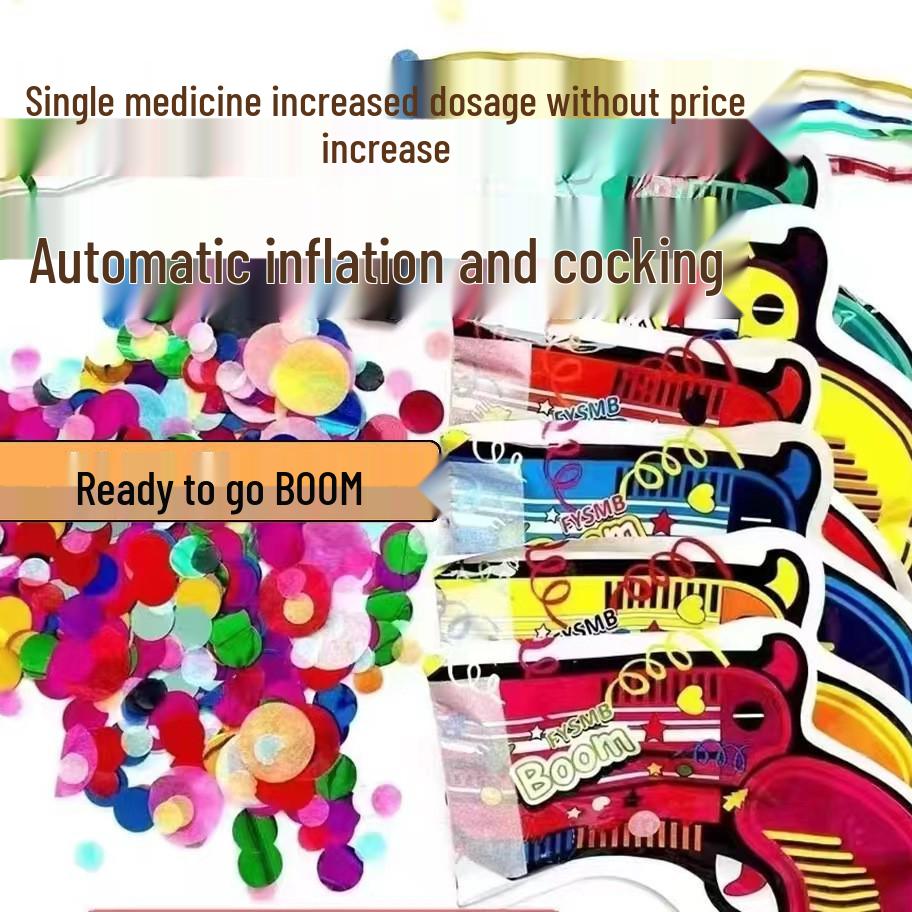 Inflatable Confetti Cannon for Kids - Handheld Ribbon Sprayer for Birthdays & Celebrations