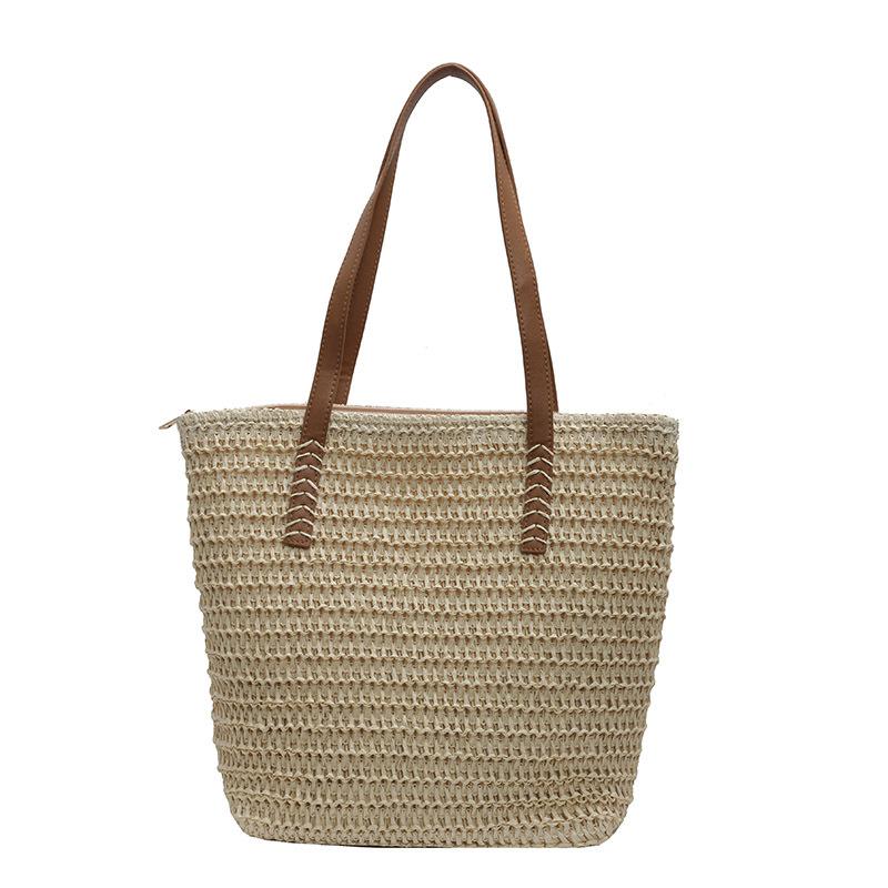 

A Large-capacity Tote Bag with A Beach Vacation Style and A Casual Single-shoulder Women s Bag бежевий