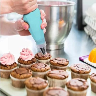 40Pc/set Stainless Steel Nozzle Set, Silicone Piping Bag, Reusable Cream Pastry Bag, Cake Decoration Tool, Baking Tool