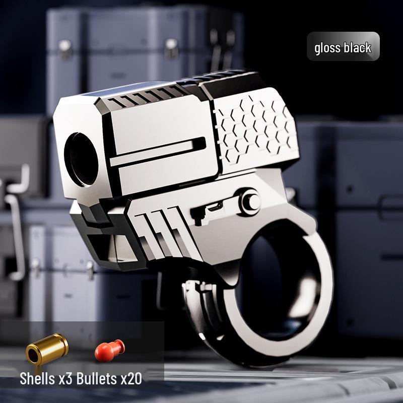 Cross-Border Golden Finger Toy Gun Mini Ring Launcher Ejecting Shell Pistol With Soft Bullets