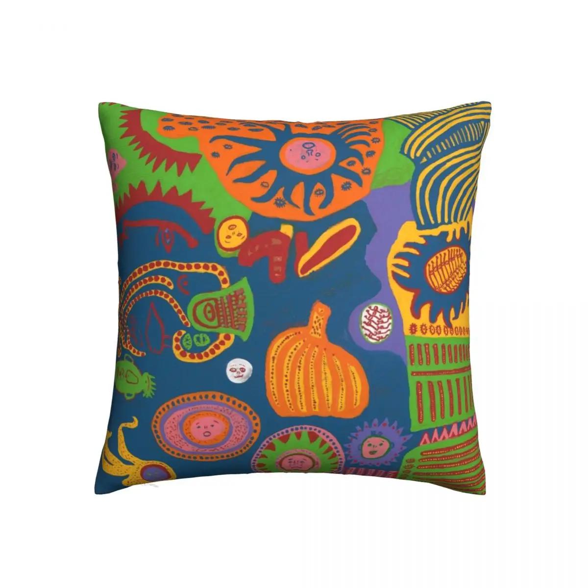 

Pink Dots Pillowcases Bed Car Yayoi Kusama Art Abstract Pumpkin Polka Pop Aesthetic Cushion Cover Cool Decor Throw Pillow Case 30x30cm