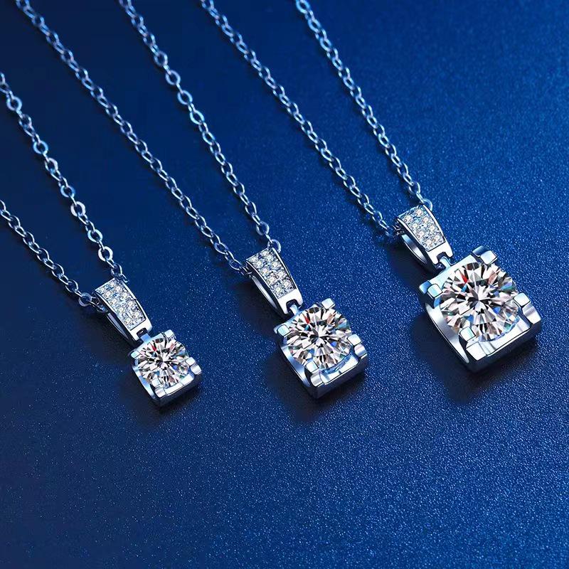 Sterling Silver S925 Bull Head Collarbone Necklace with Diamond Inlaid Pendant