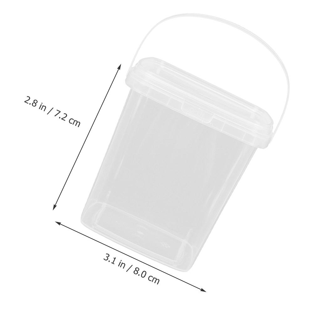 10Pcs Clear Square Ice Cream Bucket with Airtight Lid Reusable Food Grade Freezer Container for Homemade Ice Cream Yogurt Jam