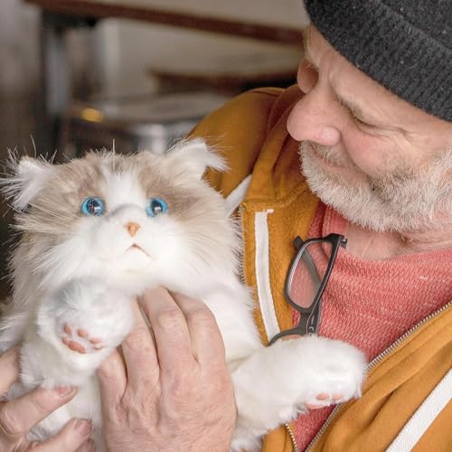 Chongker Realistic and Lifelike Cat Plush Toy, Handmade with a Soft Touch, Cute and Soothing Cat, a Great Gift for Cat Lovers, Moms, Children, and Sen