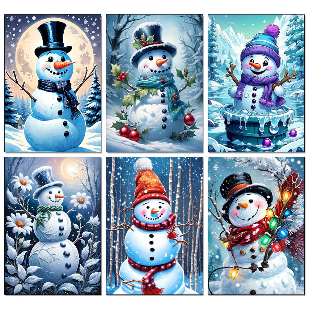 Snowman Diamond Painting Winter Snow Scenery Diamond Mosaic Embroidery Full Square/Round 2024 New Series DIY Home