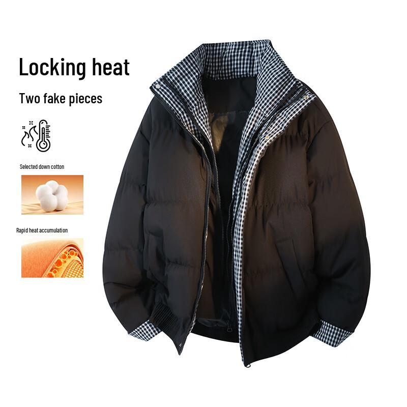VUUG Unisex Winter Faux Two-Piece Puffer Jacket S