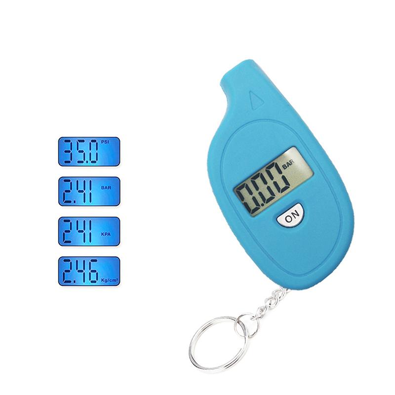 

1 шт., шинный манометр, цифровой ЖК-дисплей, измеритель давления воздуха в шинах автомобиля, автомобильная сигнализация для шин мотоцикла, мини-брелок в стиле синий