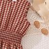 Summer/Spring 2026 Retro Japanese Style Plaid Polka Dot Sleeveless Girls' Sweet Princess Dress