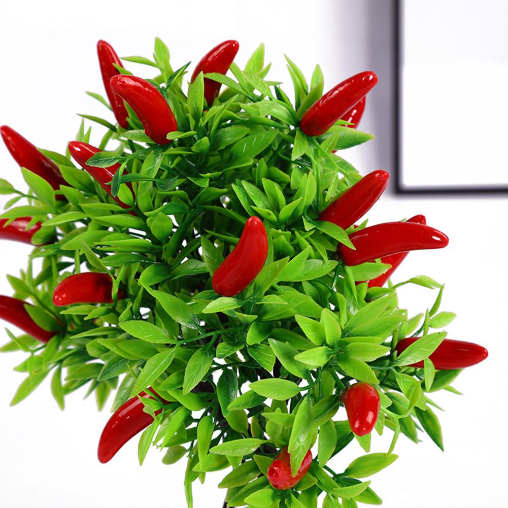 1 Stück Künstliche Pflanze Chili-Baum Miniaturlandschaft Hochzeitsfeier Heim Schreibtisch Bonsai Dekor Weihnachtsornament