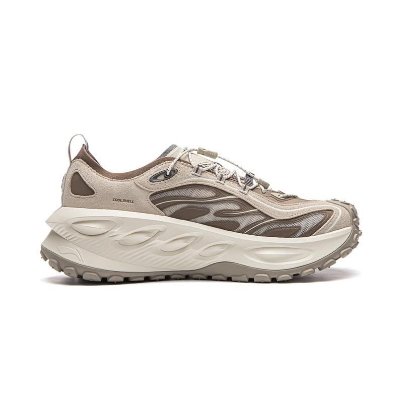Scarpe da corsa basse da uomo Li Ning Ranger, beige e marrone, modello AZGW311-4