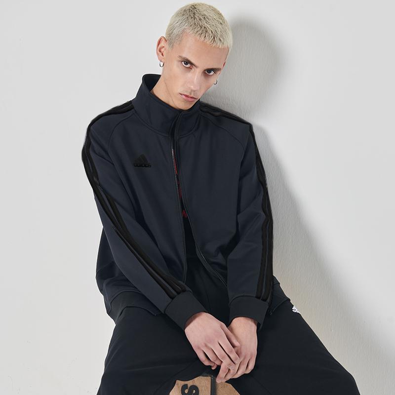 adidas Casual Striped Logo Jacket Unisex Jacket Black TR30JR-BB