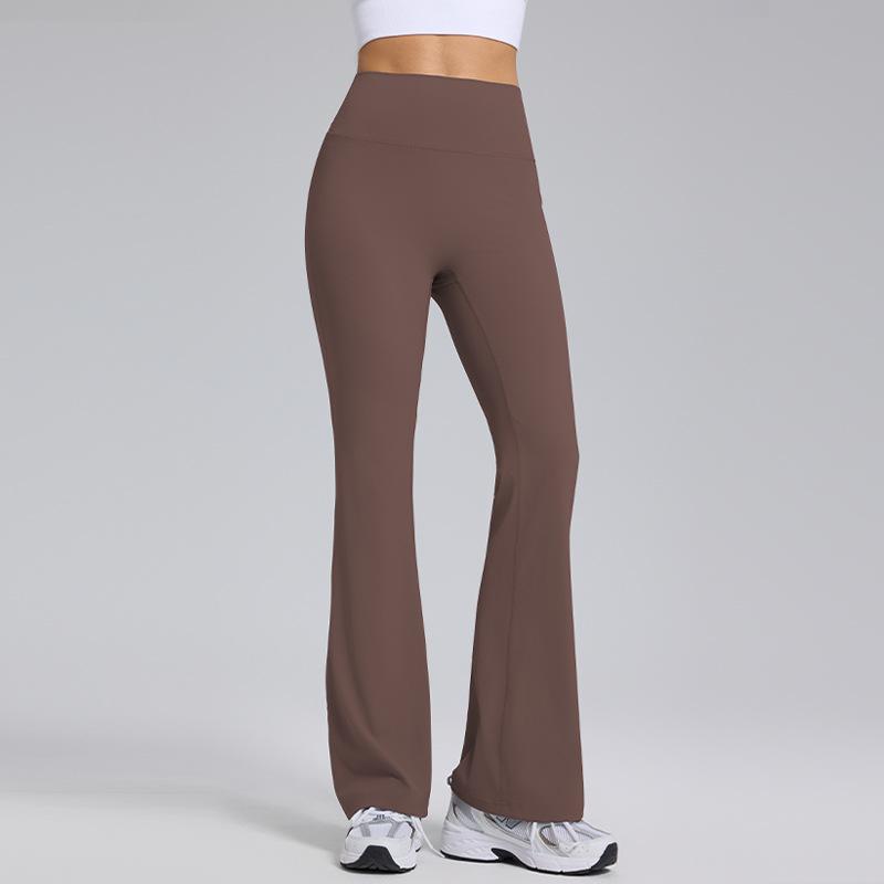 1011 Spring and Autumn Naked High Waist Hip Lifting Flared Pants High Elastic Trace Running Fitness Pants Slightly Pulled Yoga Pants