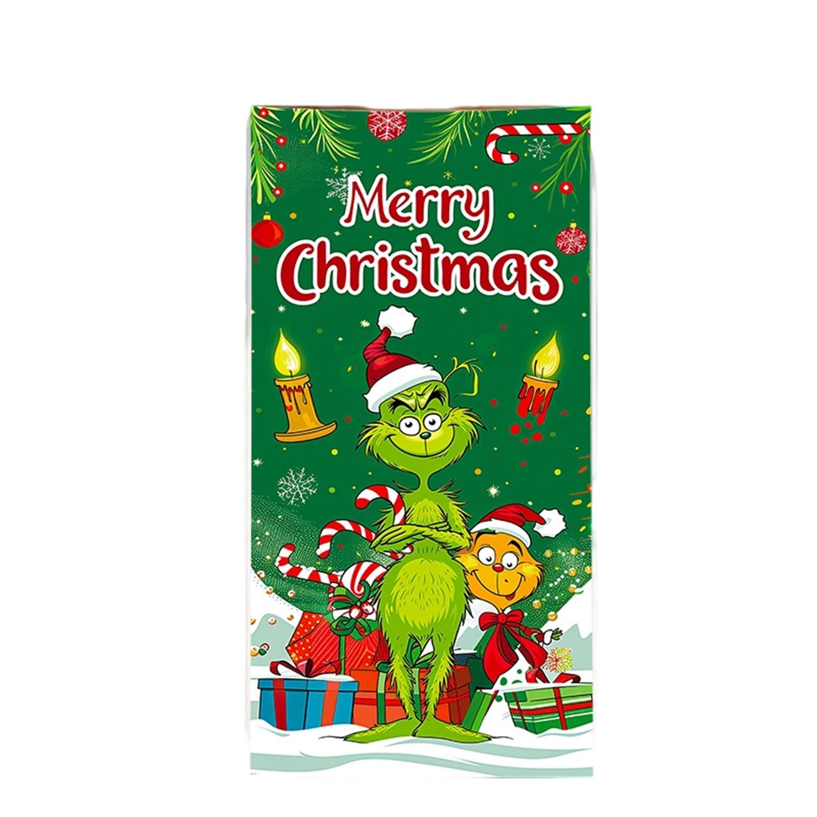 

Stretch Fabric Door Cover Cross-border Christmas Happy Door Cover Holiday Party Decoration Integrated Design Elastic Design One Size