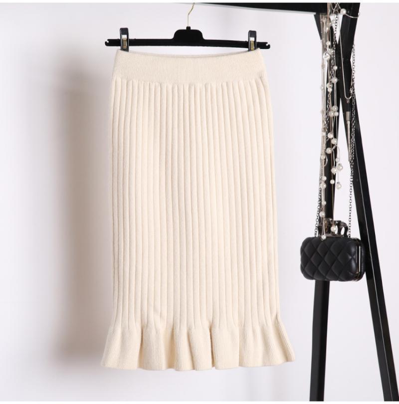 Winter Mermaid Skirt Women Sexy High Waist Skirt Streetwear Fashion Midi Long Skirt