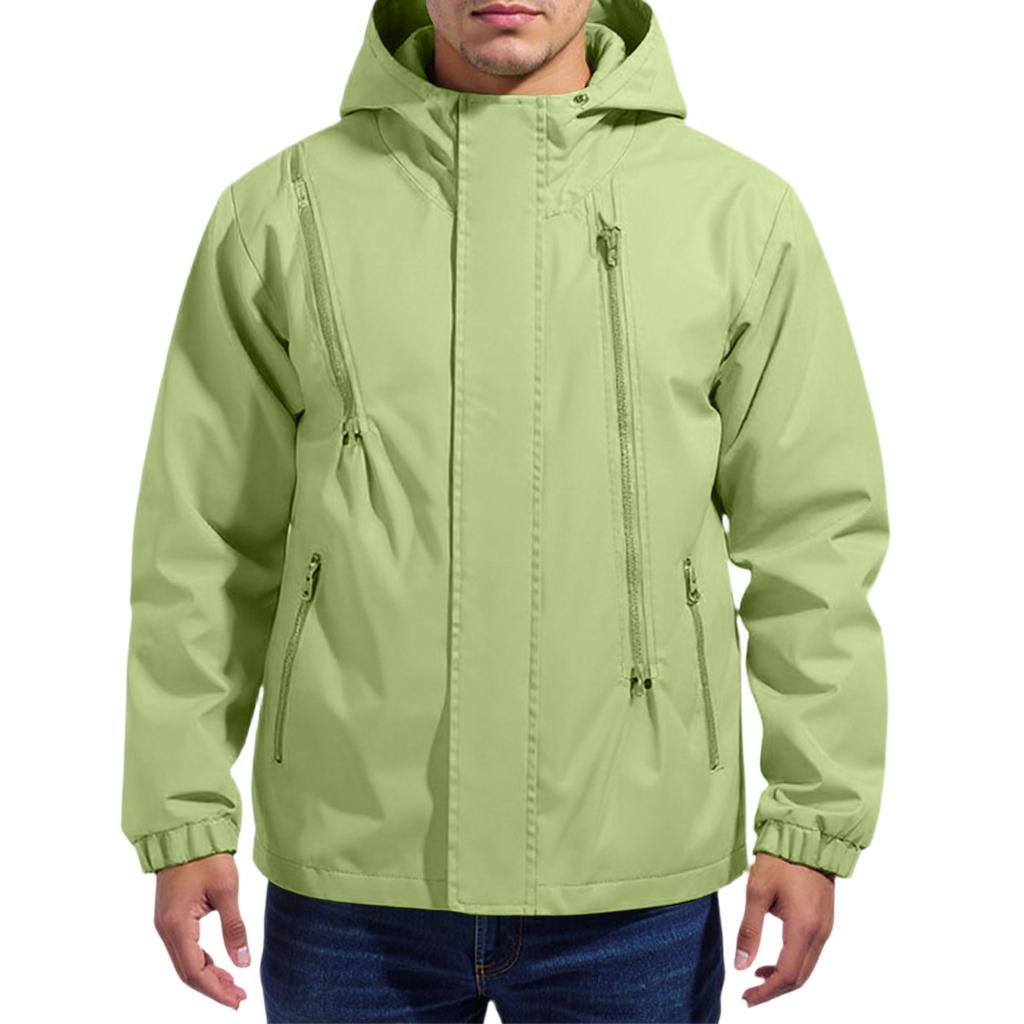 Men'S Loose Half Zipper Hooded Sweatshirt And Submachine Jacket