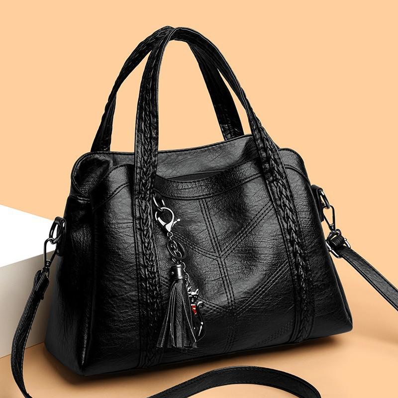New Middle-aged Mother Bag, Simple Handbag, Fashionable and Personalized Soft Leather, Large Capacity Single Shoulder Crossbody Bag