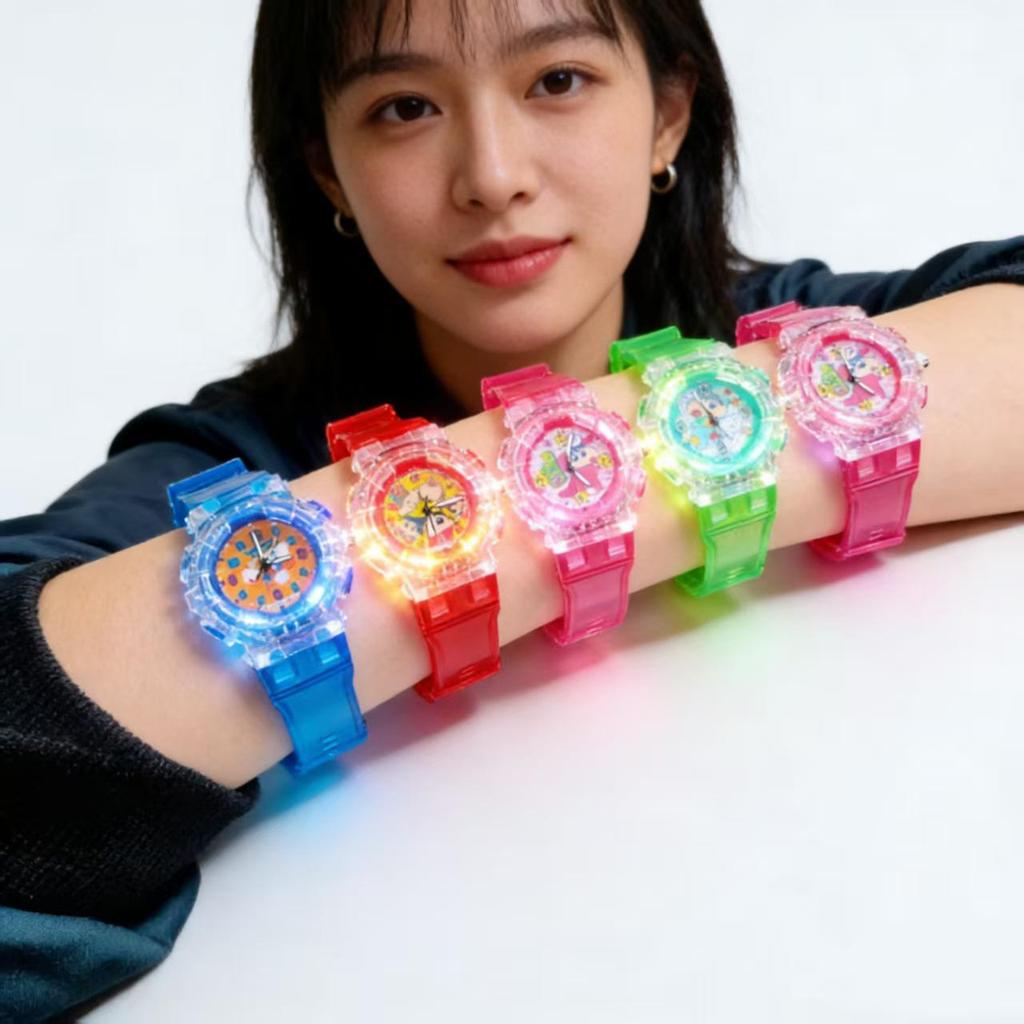 Luminous Glow-in-the-Dark Cartoon Crayon Watch for Middle School Students