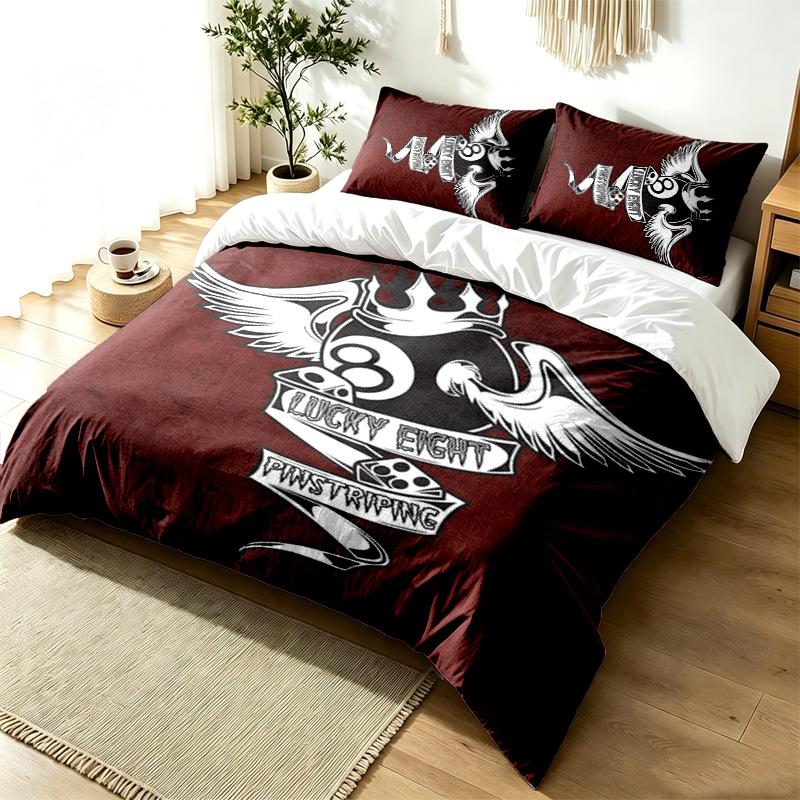 8ball 3pc Duvet Cover Set Simple Modern Bedding Set Wrinkle Resistant Soft Fabric All Season Use a perfect gift