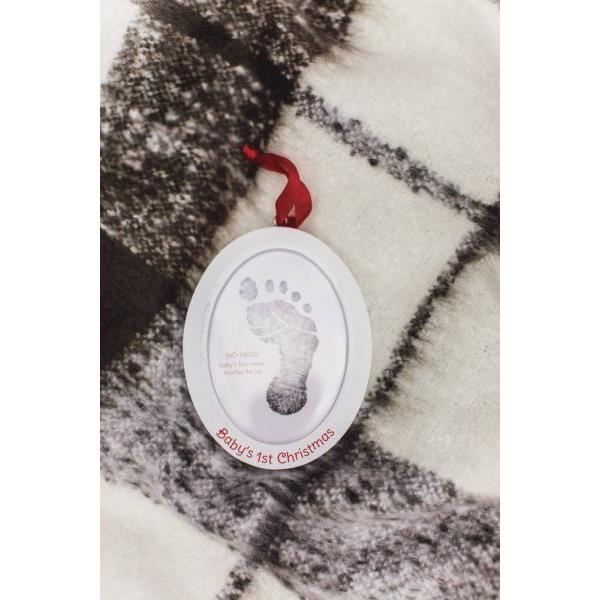 Pearhead - souvenir empreinte de bébé bois oval - blanc