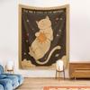 VIKAMA Retro Cute Pet Cat Tapestry Embraces the Sun Starry Sky Cat Planet Childrens Room Wall Decoration Home Decoration