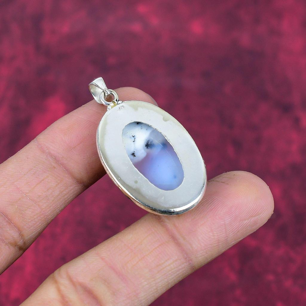 Dendrite Opal 925 Solid Sterling Silver Pendant, Handmade Gemstone Jewelry Pendant Gift For Birthday