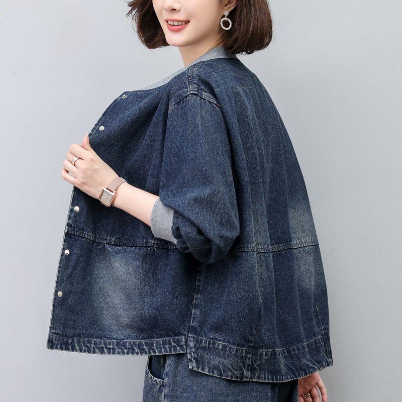 Women's Spring Denim Jacket 2025 - Loose Plus Size Baseball Style