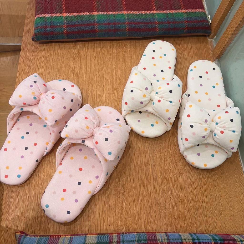 Womens Linen Slipon Slippers With Bow Knot And Non Slip Tpr Sole For Home Comfort
