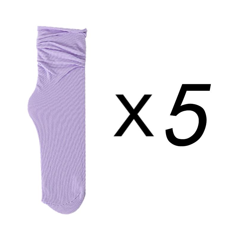 1/5 Pairs Ladies Ice Silk Socks Summer Ultra Thin Cool Socks Candy Sweet Breathable Socks Women's Socks