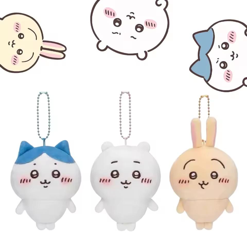 10cm Chiikawa Anime plyšová panenka Kawaii Usachi plyšový přívěsek na klíče Hachiware plyšová hračka přívěsek Roztomilé ozdoby na batoh Hračky Dárky