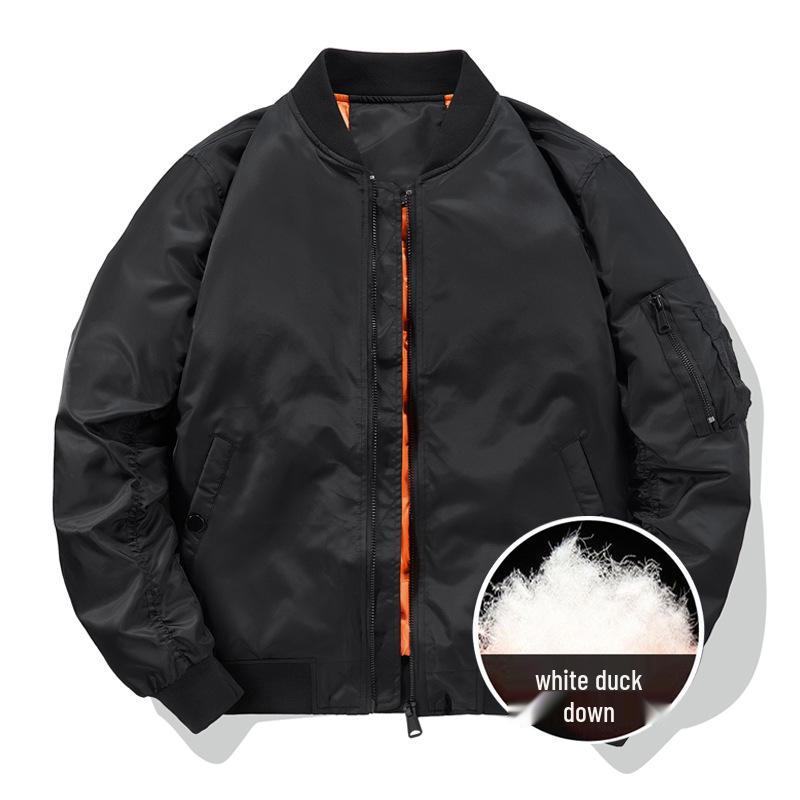 Men's Winter MA1 Bomber Jacket: Short, Thickened, Plus Size, Trendy Baseball Uniform Style.