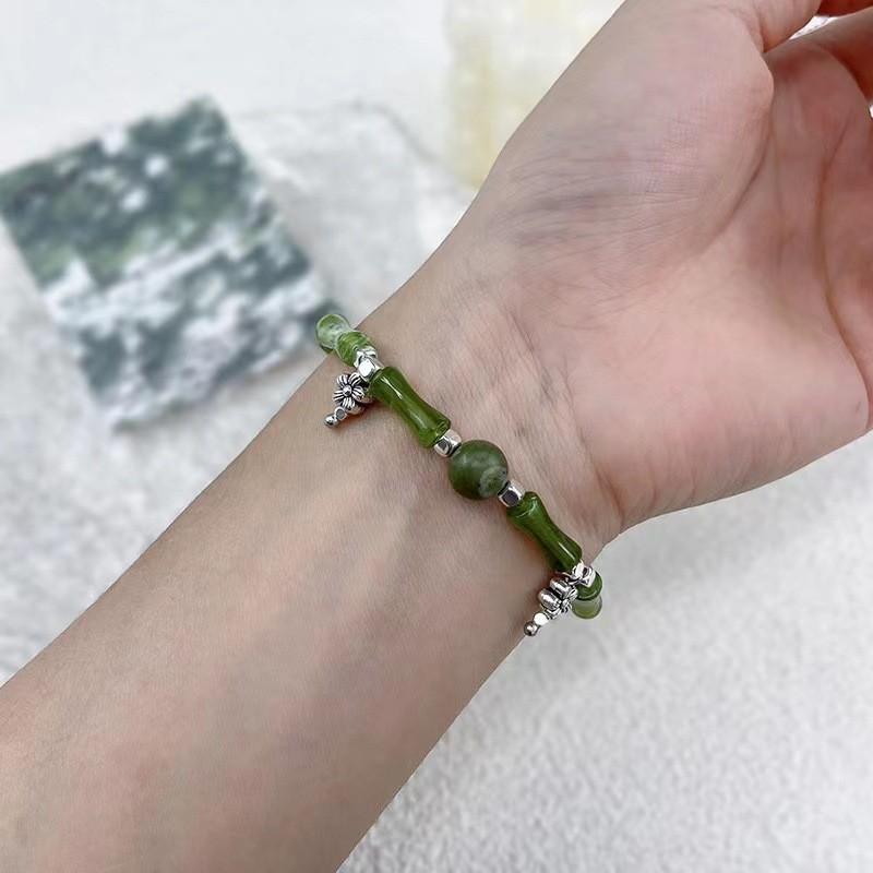 Chinese Retroinspired Style Alloy Bracelet For Women With Beads Geometric