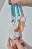 Macaroni Edge Coil Key Charm, Acrylic Charm, Clear Key Ring, Bag Charm, Colorful, Cute, Korean Goods, Gift (Blue)