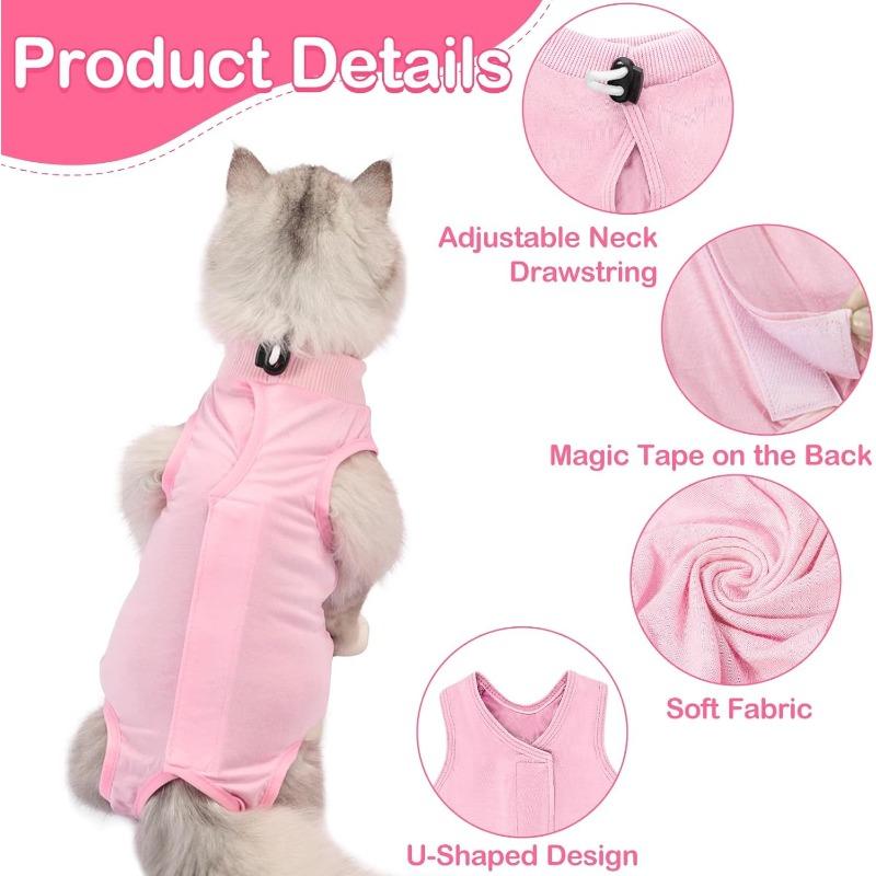 Cat Recovery Suit for Abdominal Wounds or Skin Diseases, Cat Onesie for Cats After Surgery Female Kitten Recovery Suit