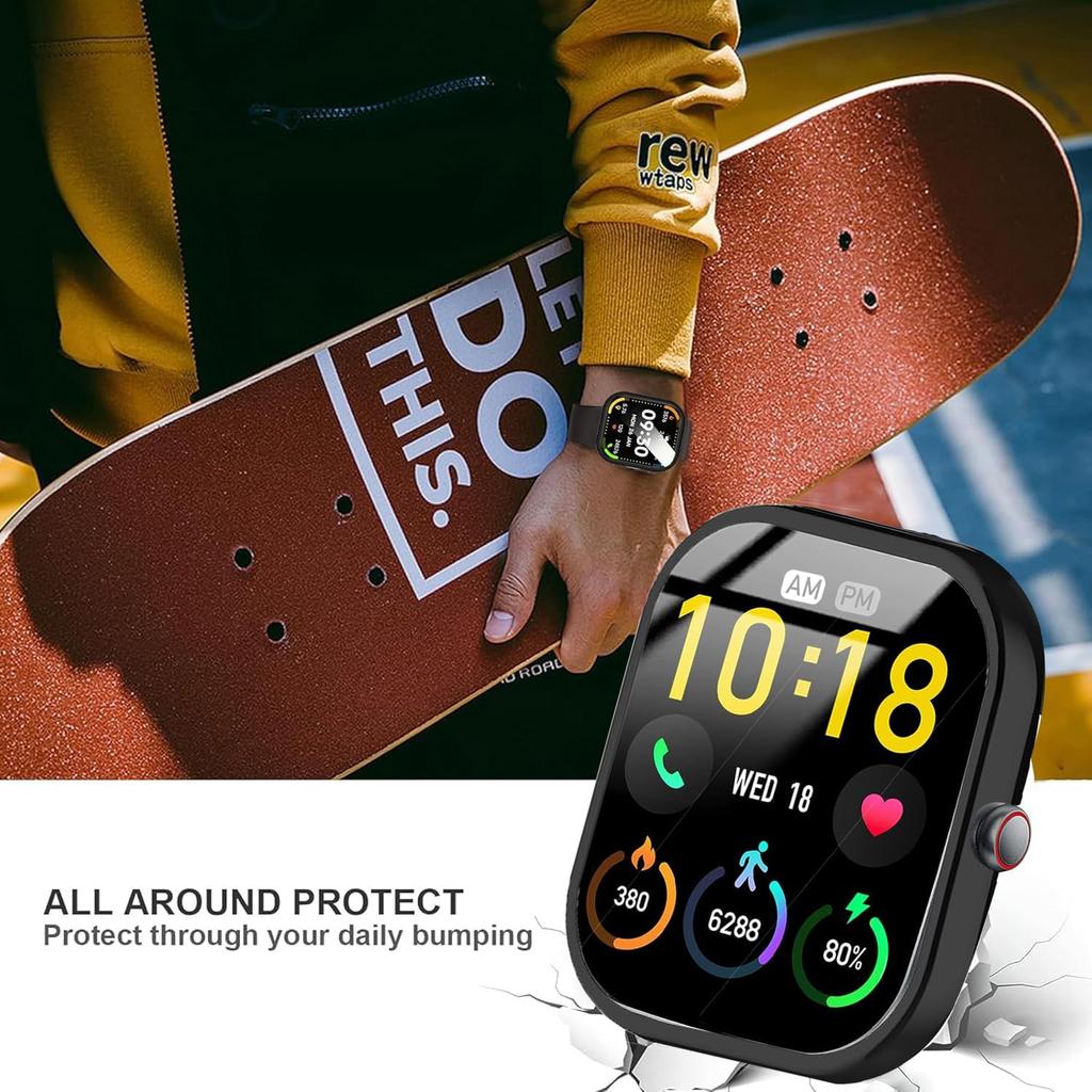 Compatible for Kuizil Smart Watch Case, Lamshaw Soft Slim TPU All Around Protective Shell Anti-Scratch Bumper Cover Case Compatible for Kuizil T70,