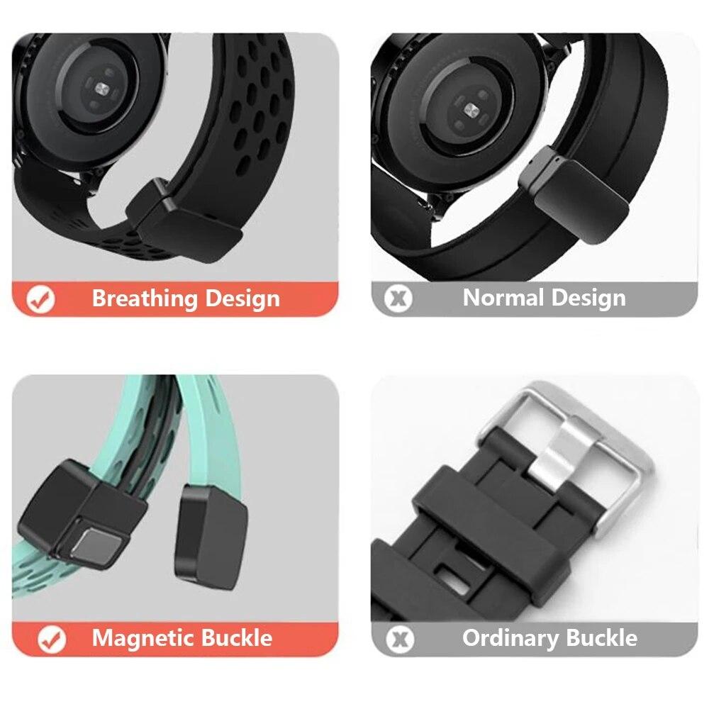 Cinturino orologio 20mm 22mm per Samsung Watch 3 4 5 5Pro cinturino con fibbia magnetica per Garmin Vivoactive 4 3 Forerunner 965 255 265 per Huawei orologio gt3pro 46mm