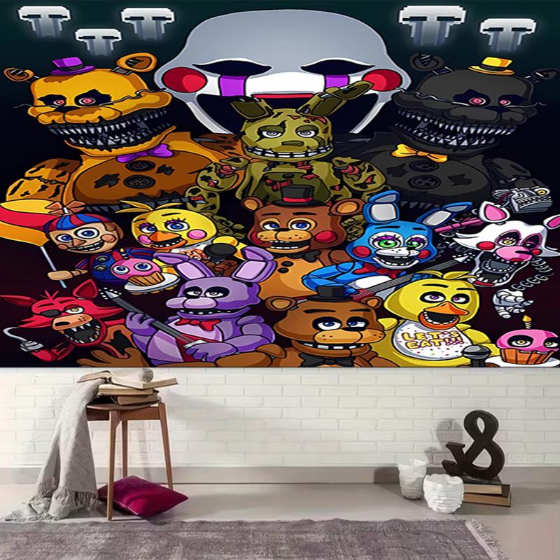 1pc Cartoon Five Nights at Freddys Tapestry, Living Room, Bedroom, Office, Party Decor, Ideal Festive Gift