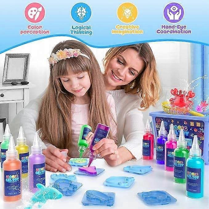 Aqua Fairy Wasser Gel Set mit 20 Farben, 16 Formen Wasser Gel Spielzeug Set, DIY Aqua Fairy Gel Spielzeug, Kunsthandwerk Geschenke für Kinder ab 3 Jahren