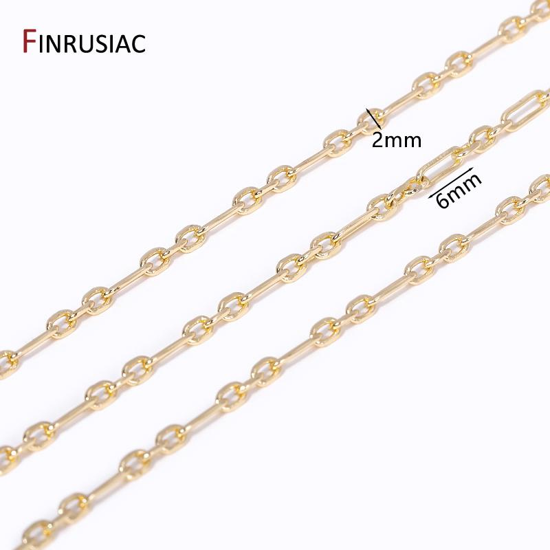 

14K Gold Plated Brass Square Thin Chains High Quality Spool Chains For DIY Necklace Bracelet Supplies Jewelry Making Chains Length 1m