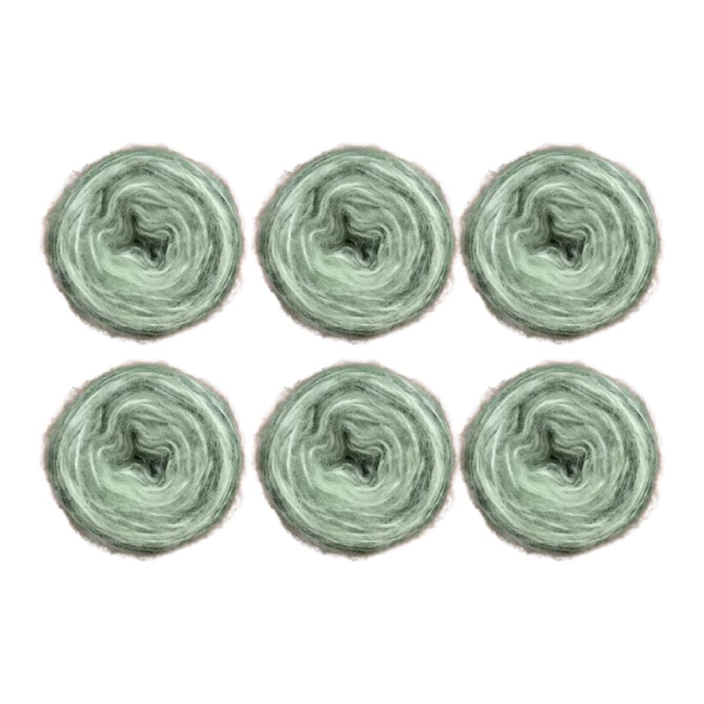 6 Gradient Color Yarn DIY Crochet Starter Kit Hand Knitting DIY Material Handmade Project Tablecover Gifts Romantic