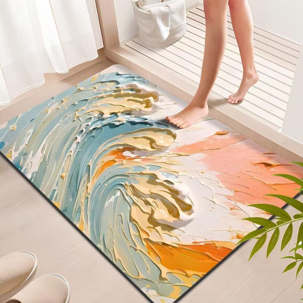 

2 шт. коврик для пола из диатомовой грязи для ванной комнаты, впитывающий воду, грязеотталкивающий коврик для двери, нескользящий коврик для ног 40*60cm