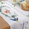 Spring Wildflower Birds Plants Rectangle Tablecloth for Table Decor Farmhouse Kitchen Dining Tablecloth Wedding Party Decoration