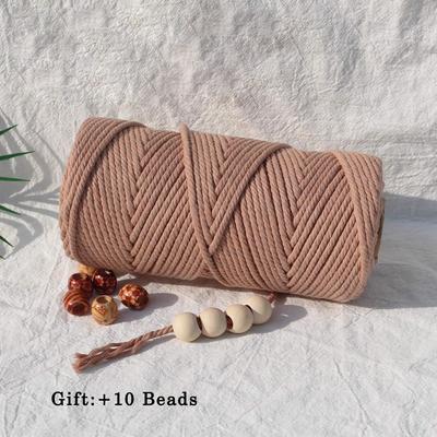 Macrame Cord 4mm 100M Cotton Rope String Crafts DIY Colored Thread Cord Twisted Twine Handmade Sewing Home Wedding Decoration
