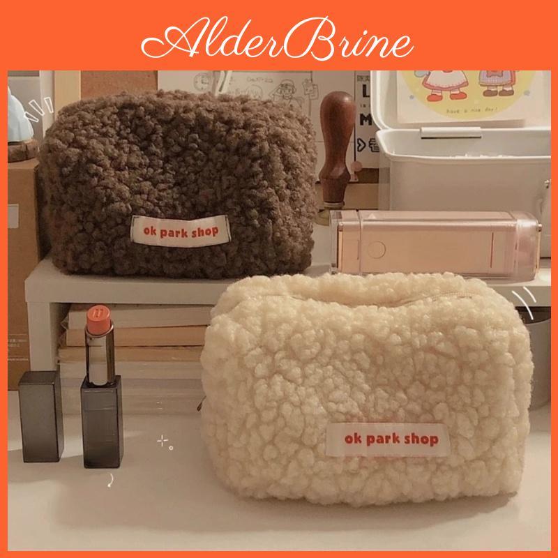 Plush Cosmetic Bag Hair Lamb Storage Bag Cute Stationery Bag Large Capacity Stationery Cosmetic Storage Bag