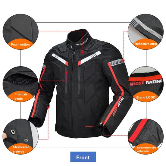 Motorcycle Jacket Contrast Color Fall Protection Unisex Waterproof Motorbike Riding Jacket for Spring
