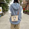 Embroidered Ins Bucket Small Cloth Bag Women's 2025 New Simple Contrast Color for Walking One-shoulder Crossbody Mobile Phone Bag