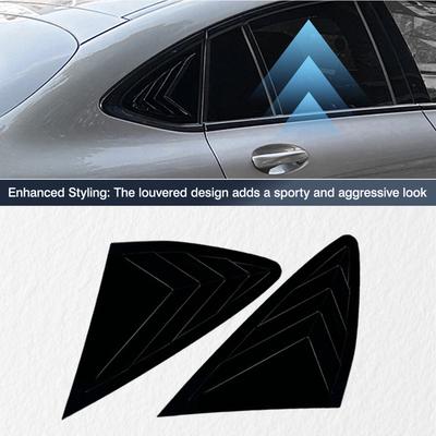 Spoiler de déflecteur de fenêtre latérale arrière Noir Brillant pour Mercedes-Benz GLC Coupé C253 2016 2017- Cache-volet de fenêtre aérateurs d'air