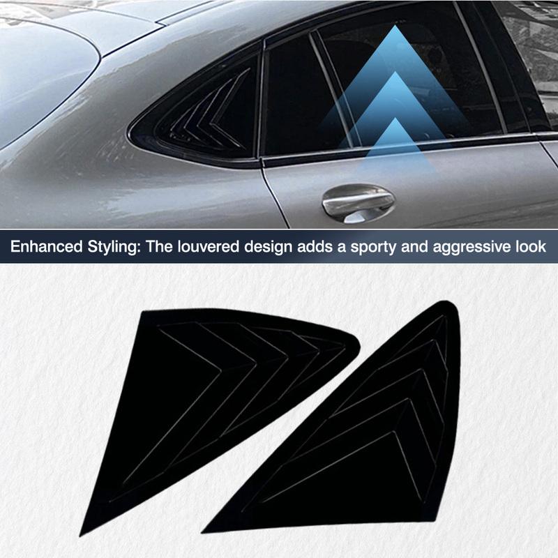 Spoiler de déflecteur de fenêtre latérale arrière Noir Brillant pour Mercedes-Benz GLC Coupé C253 2016 2017- Cache-volet de fenêtre aérateurs d'air