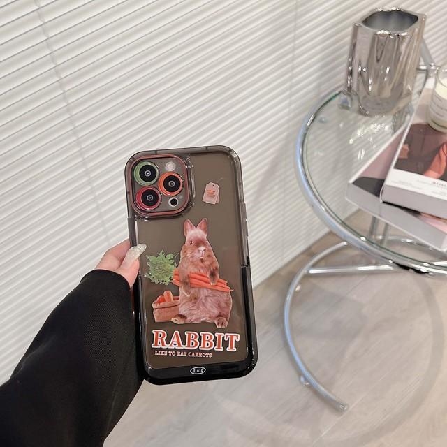 

Раковина кролика редиса для Iphone 13 14 Pro Max 11 12 Promax-подставка-держатель мультяшный кролик Ins Protector чехол для телефона Conque for iphone 11