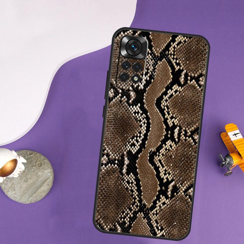 Snake Skin Case For Xiaomi Redmi Note 13 Pro 14 12 9 10 11 Pro 10S 11S 12S Redmi 14C 13C 10C 12C Cover